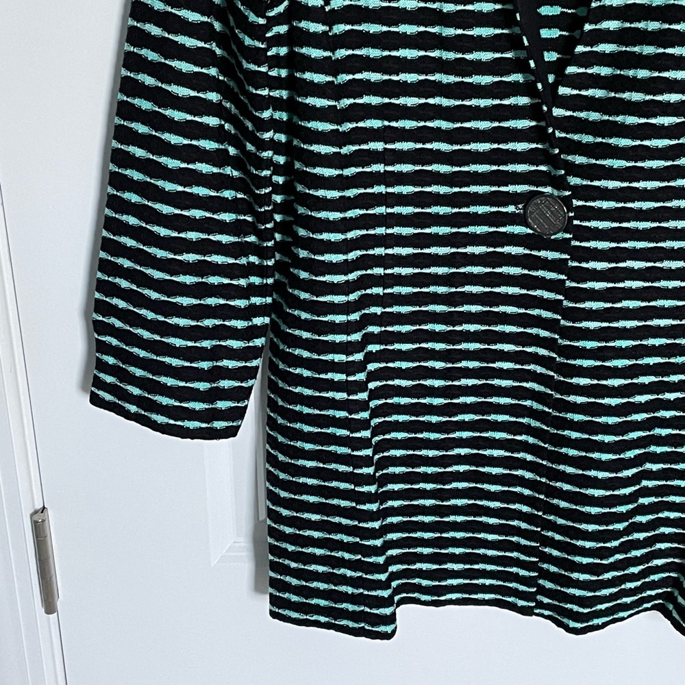 Misook Single Button Sweater Jacket Cardigan Stri… - image 4